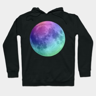 Rainbow Detailed Full Moon Tee Hoodie